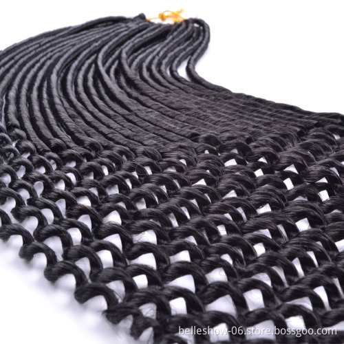 Hot sell 20inch straight curly braid Afro crochet braid hair faux locs curly kinky faux dreadlocks Jerry Curly Faux Locs hair